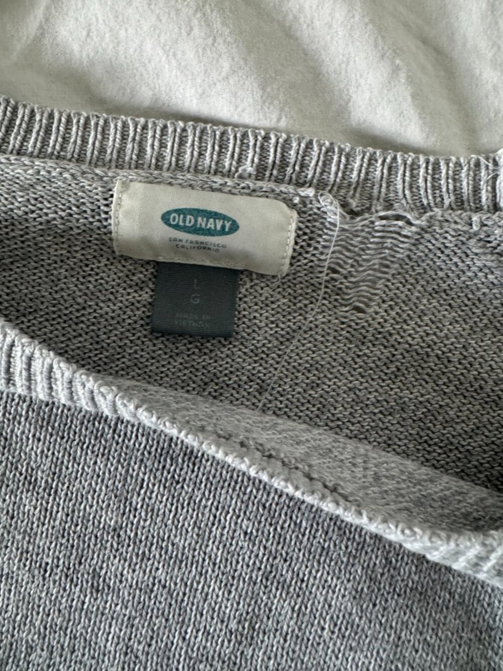 Old Navy Gray Textured Knit Pullover Sweater Sz L - Picture 2 of 6